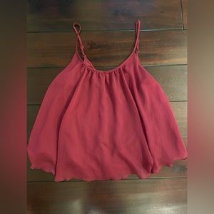 Size:Medium, red flowy tank